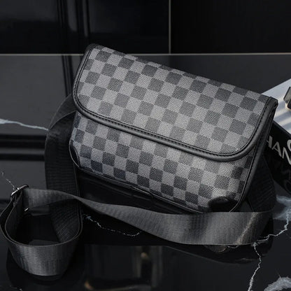 Shoulder Bag for Men ⎜ Fashionable Landscape Format with Magnetic Flap and Adjustable Shoulder Strap