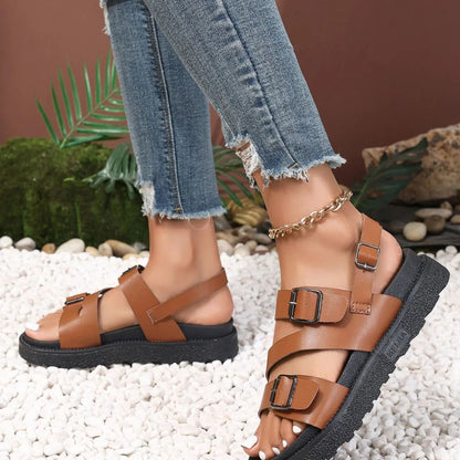 Women's Sporty Sandals ⎜ Comfortable Summer Shoes with Thick Soles and Adjustable Buckles