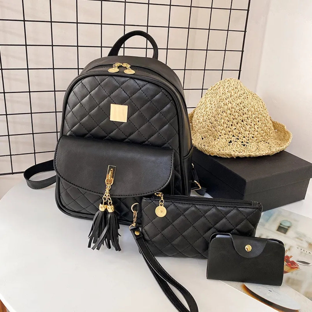 Women's Backpack Set ⎜ Spacious Leisure Backpack with Bag and Practical Compartments