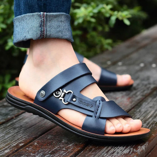Beach Shoes for Men ⎜ Fashionable Peep - Toe Slippers for the Summer
