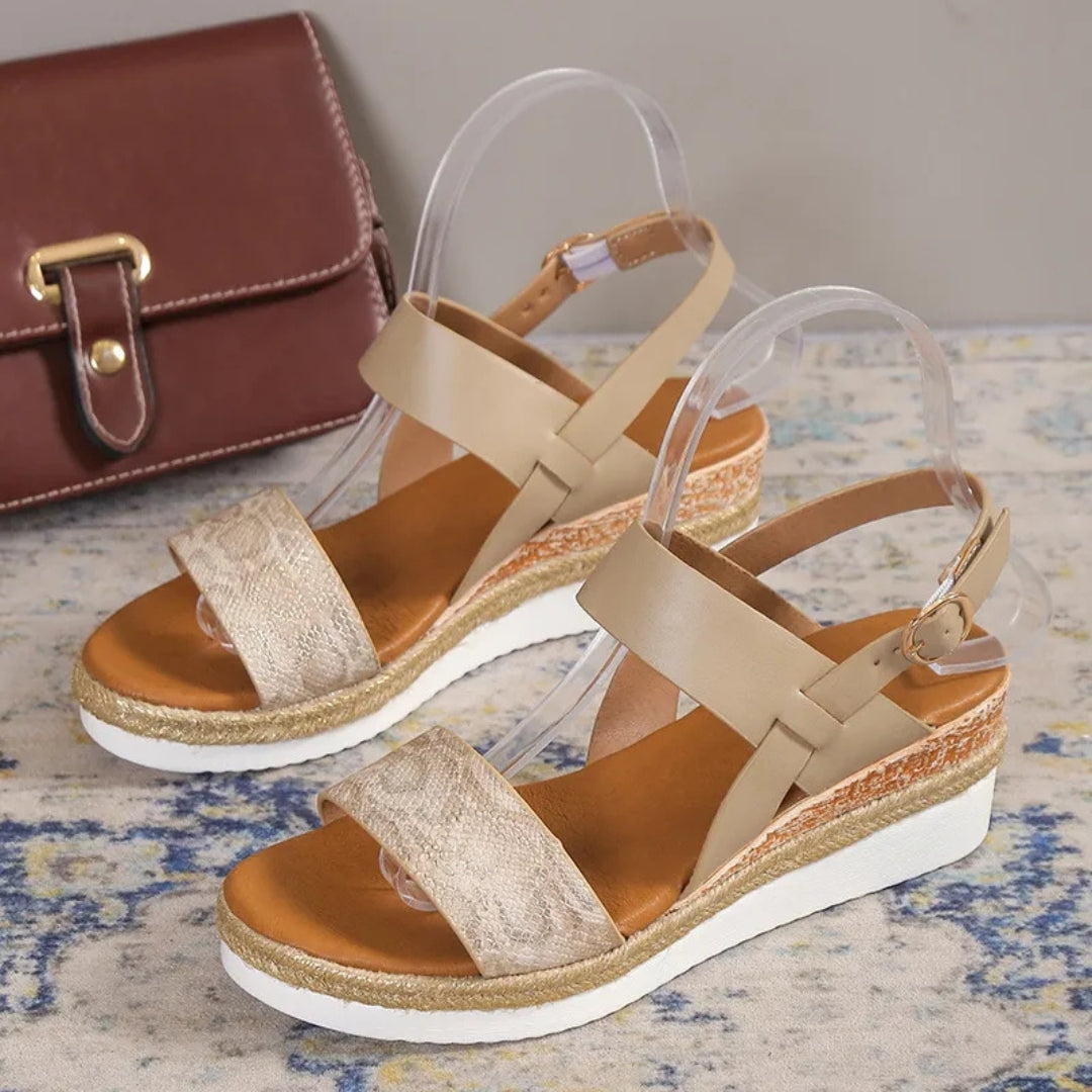 Women's Wedge Sandals ⎜ Comfortable Summer Shoes with Wide Straps and Soft Soles for a Secure Fit