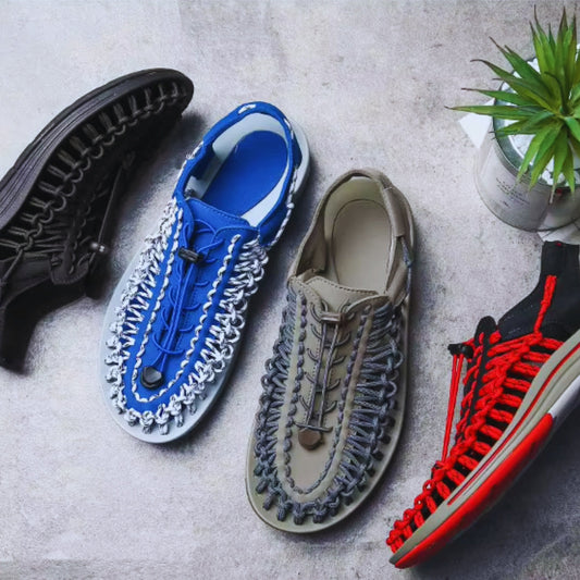 Fashionable Leather Sandals for Men ⎜ Braided Roman Sandals for Summer