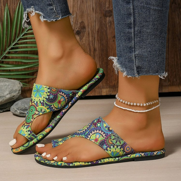 Women's Flip - Flop Sandals ⎜ Comfortable Shoes in a Romantic Style with a Breathable Print Pattern