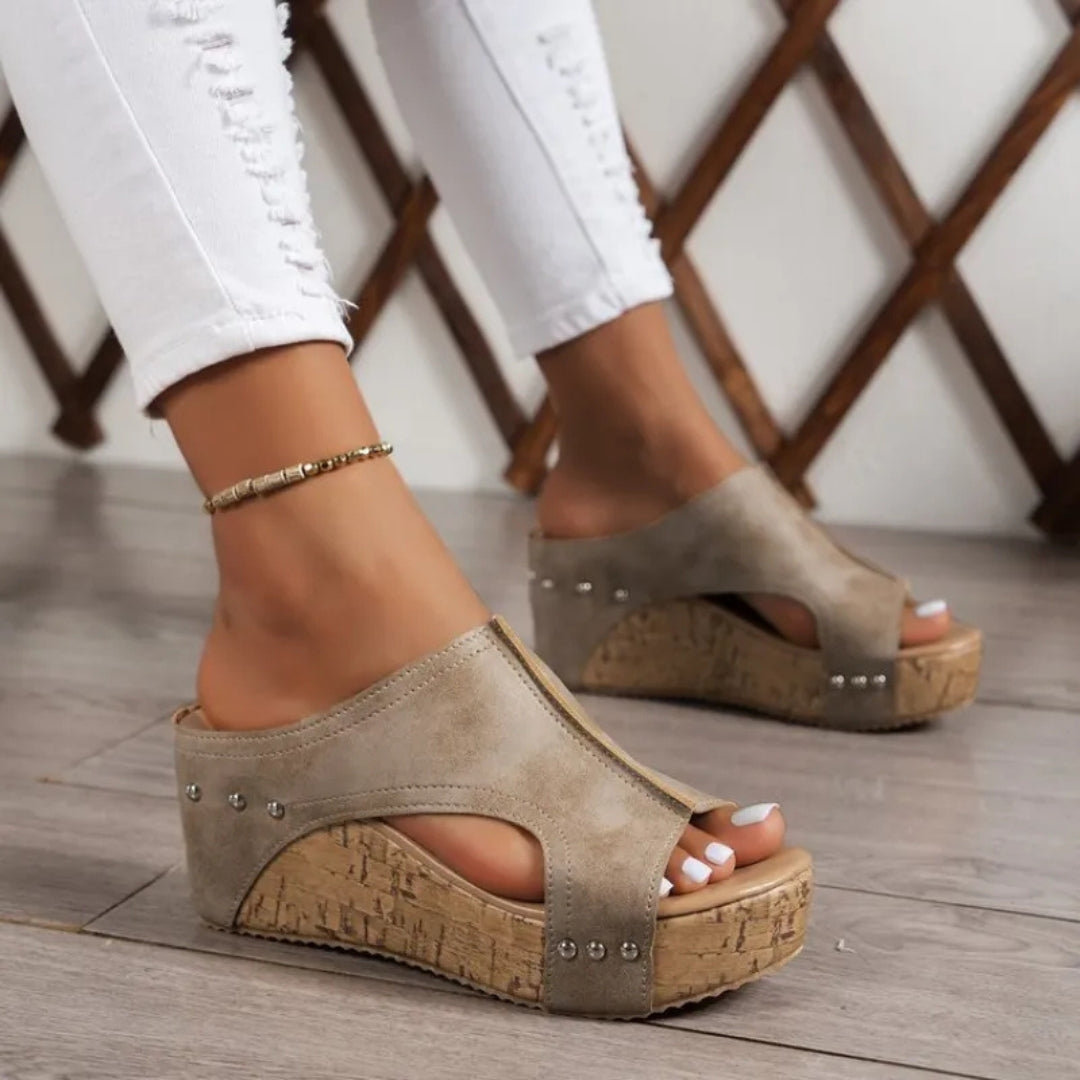 Women's Platform Sandals ⎜ Open Wedge Shoes with Comfort Width and Non - Slip Sole for Summer