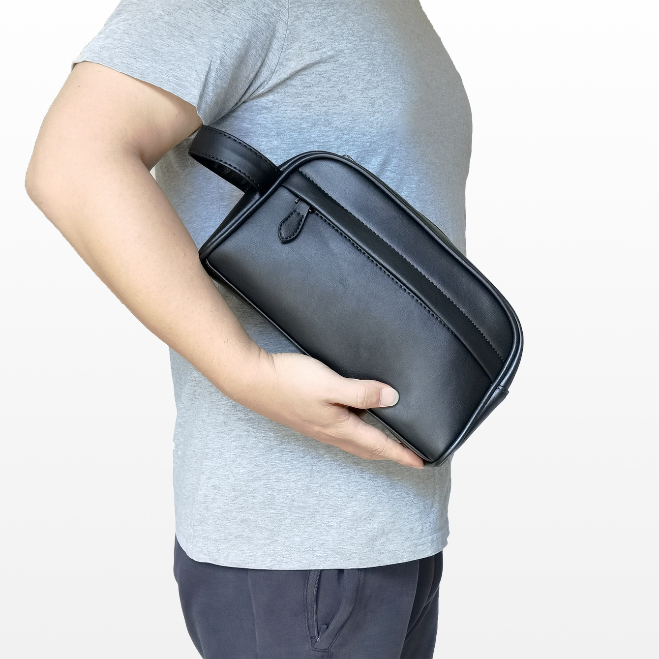 Leather Clutch for Men ⎜ Large Business Bag with Practical Carrying Handle and Generous Storage Space