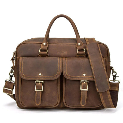 Cowhide Leather Travel Bag for Men ⎜ Robust Leather Travel Bag with Large Capacity