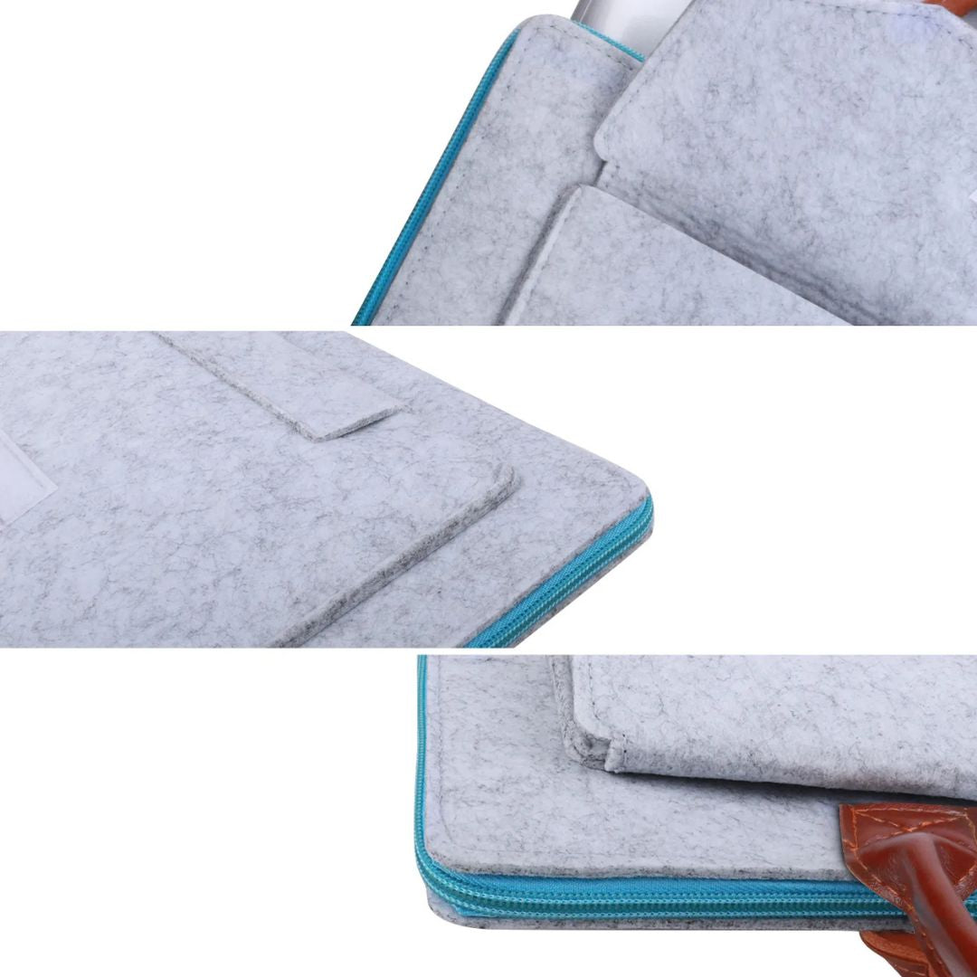 Felt Laptop Bag for Men ⎜ Protective Shoulder Bag with Practical Front Pocket and Carrying Handles