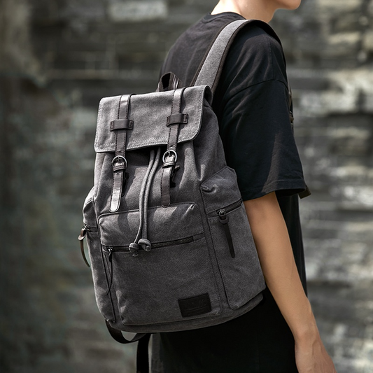 Retro Backpack for Men ⎜ Robust Canvas Backpack with Multiple Compartments for Everyday Use and Leisure