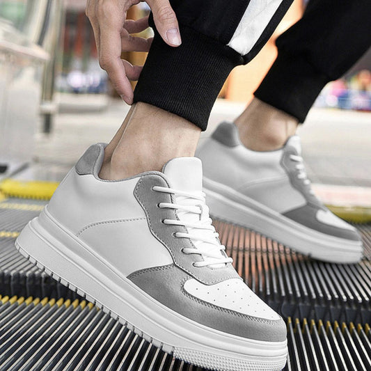 Men's Skateboard Sneakers ⎜ Breathable Shoes with Hidden Height Boost and Soft Bottom Sole