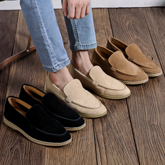 Men's Slip - on Moccasins ⎜ Comfortable Suede Shoes for Autumn in Several Colours