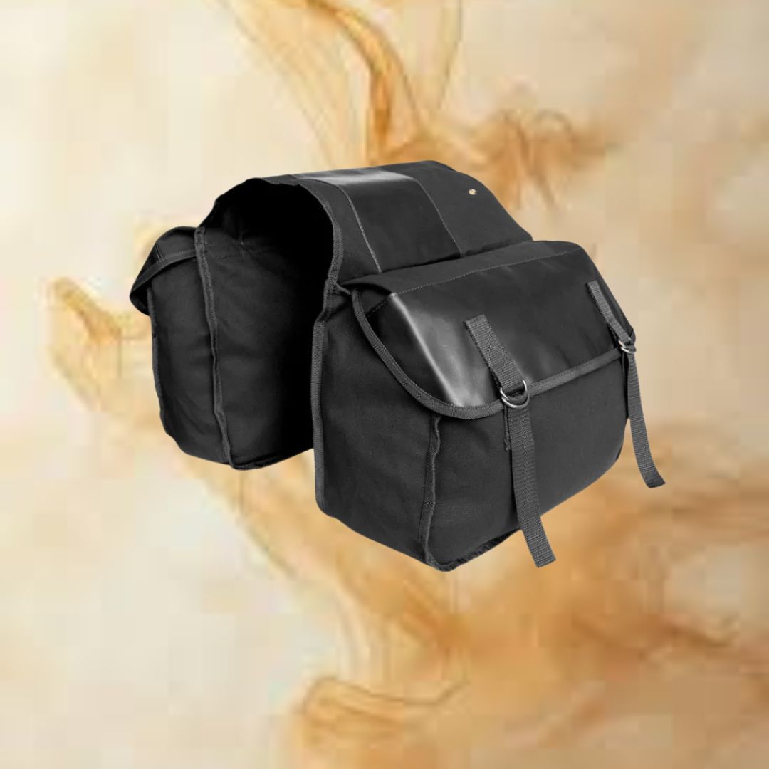 Canvas Motorbike Side Bag ⎜ Robust Pannier with Large Storage Space for Touring and Everyday Use