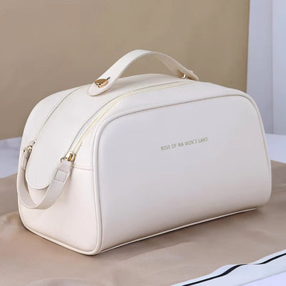 Cosmetics Bag for Women ⎜ Double Zip Design with Large Capacity and Elegant Carrying Handle