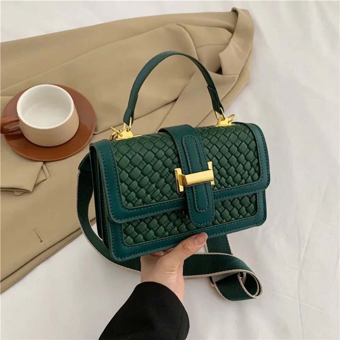 Woven Shoulder Bag for Women ⎜ Small Bag with Braided Design and Practical Fastening