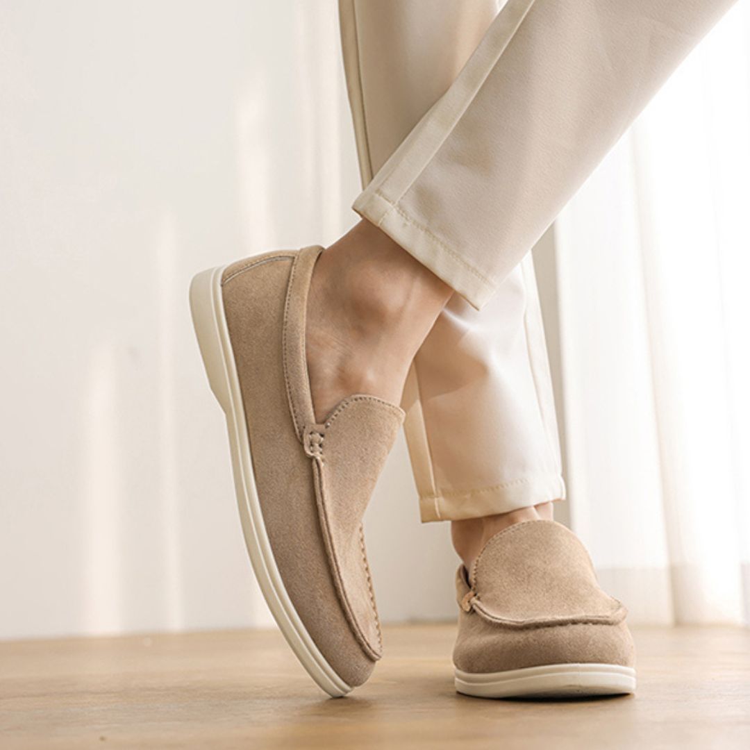 Men's Slip - on Moccasins ⎜ Lightweight Suede Shoes for Summer and Leisure