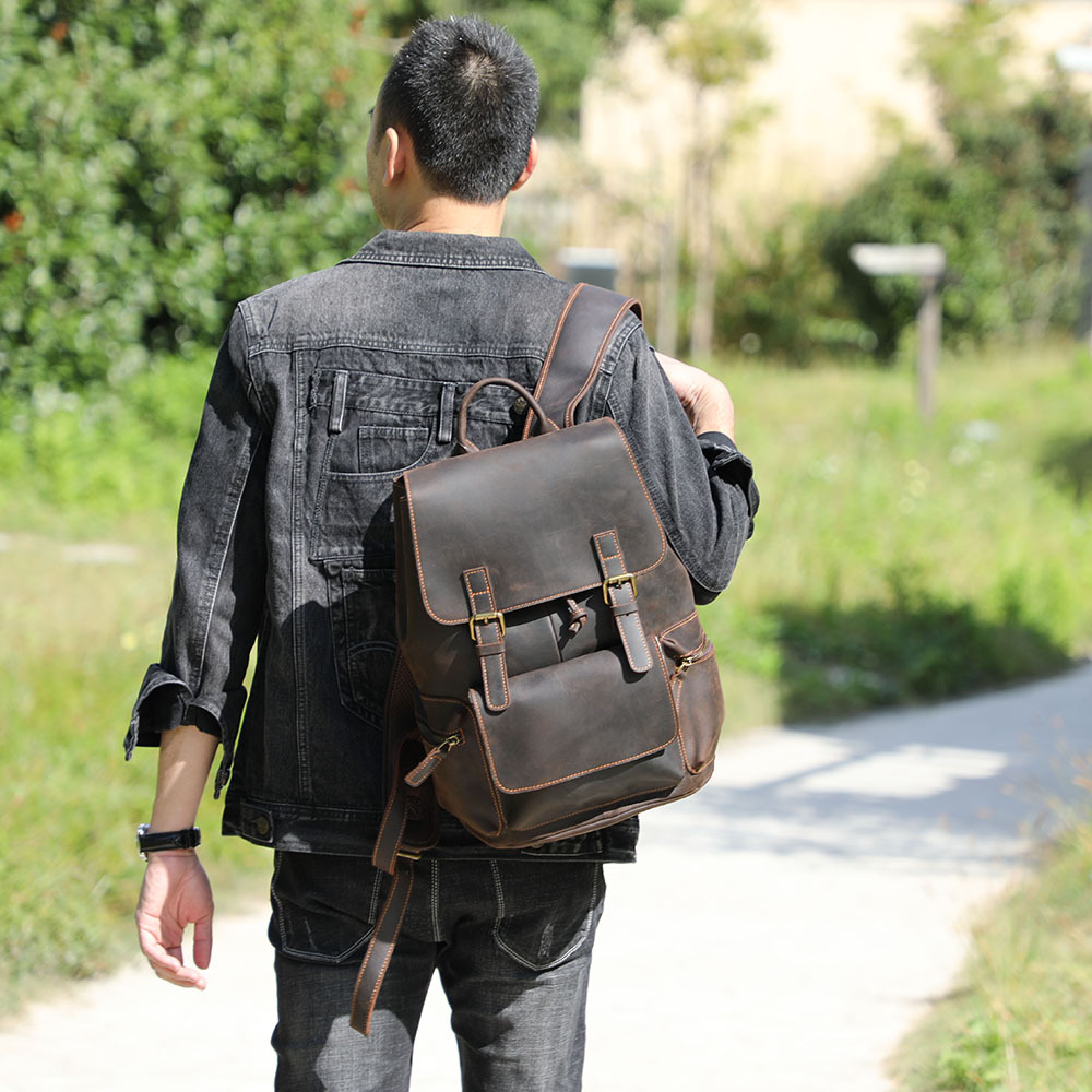 Handmade Leather Backpack for Men ⎜ Classic and Robust Backpack for Everyday Use and Travelling