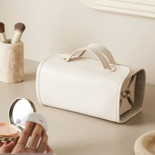 Cosmetics Bag for Women ⎜ Foldable Design with Large Capacity and Removable Compartments for Travelling