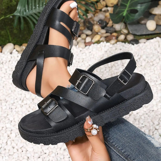Women's Sporty Sandals ⎜ Comfortable Summer Shoes with Thick Soles and Adjustable Buckles