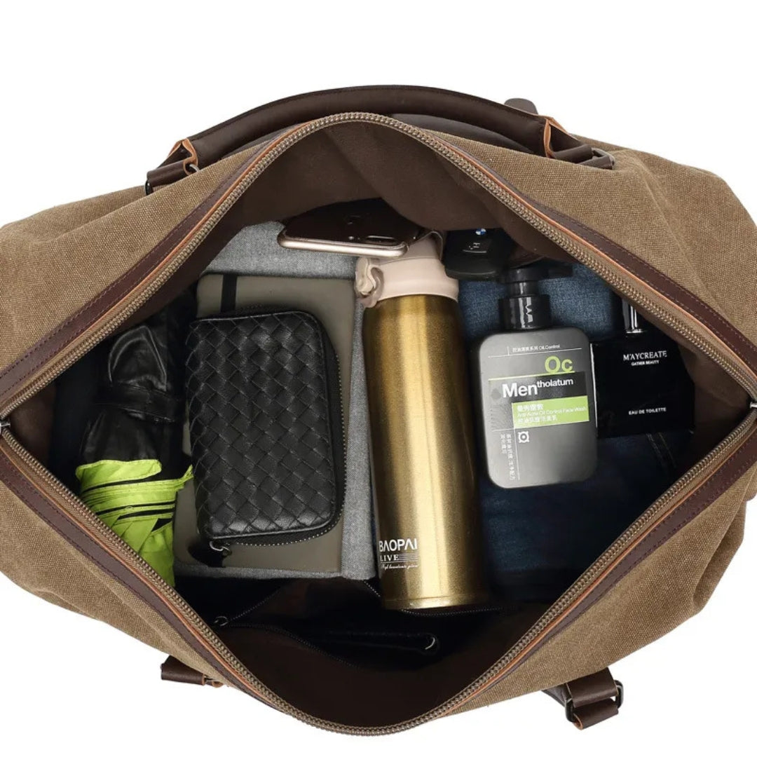 Canvas Travel Bag ⎜ Practical Shoulder Bag for Outdoor Adventures with Plenty of Storage Space