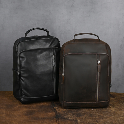 Leather Backpack for Men ⎜ Stylish Design with Generous Storage Space for Travelling and Leisure