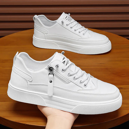 Men's Slip - on Sneakers ⎜ Comfortable Casual Shoes Made From Faux Leather with a Fashionable Zip Design