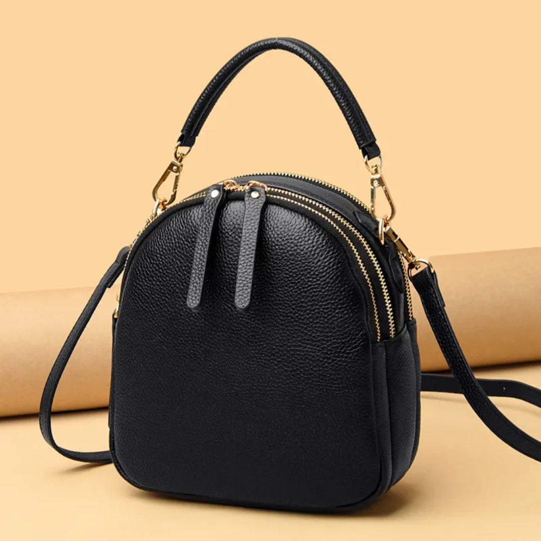Leather Backpack ⎜ Compact Carrier with Adjustable Straps