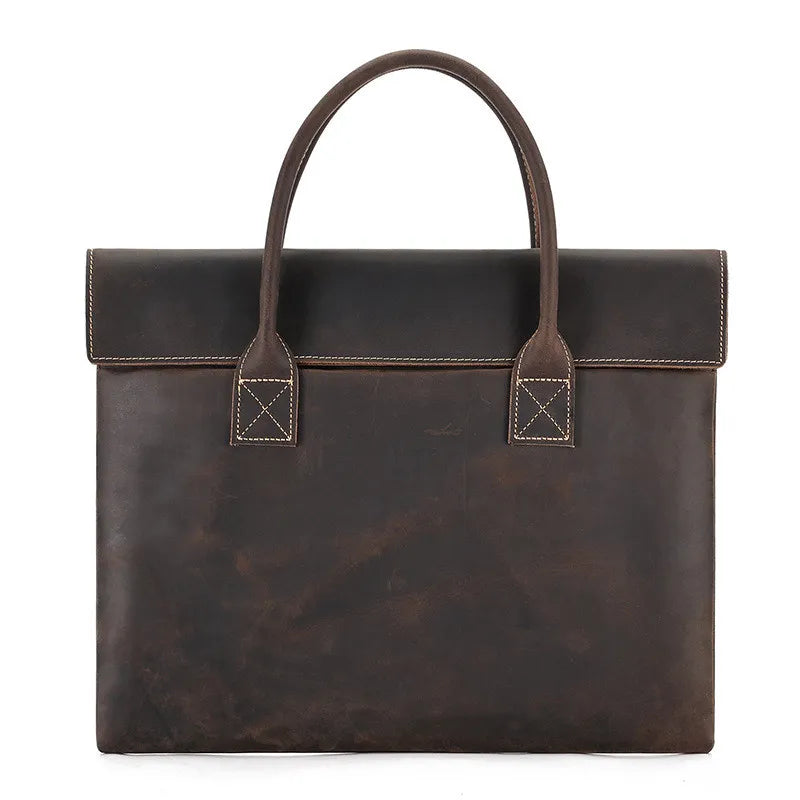 Real Leather Laptop Bag ⎜ Stylish Briefcase with an Elegant Design and Practical Carrying Handles
