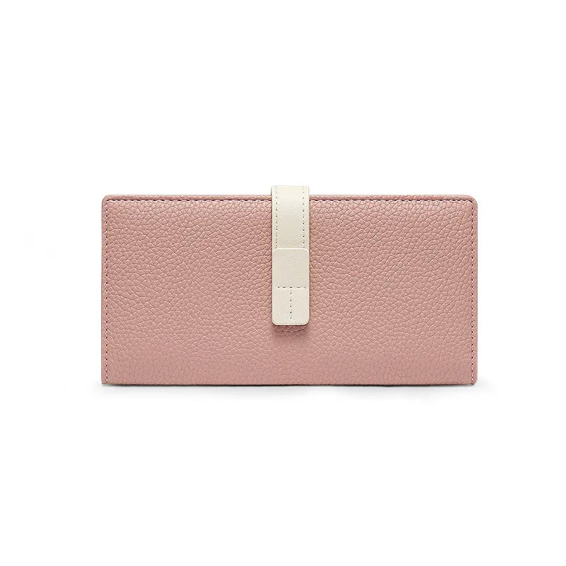 Women's Wallet with Contrasting Colour ⎜ Long Design with Practical Clasp and Space for Several Cards