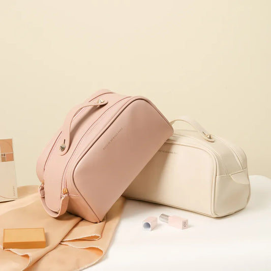 Cosmetics Bag for Women ⎜ Fashionable Cushion Design with Double Zip and Practical Inner Compartment