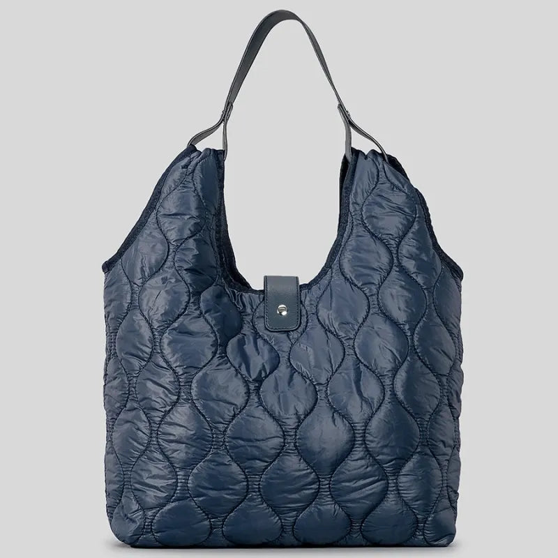 Large Nylon Shopper Bag ⎜ Soft Quilted Look and Plenty of Storage Space for Everyday Use