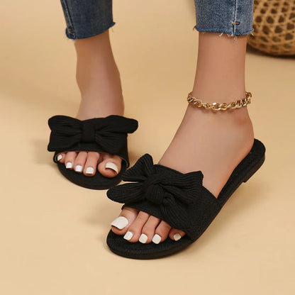 Comfortable Sandals for Women ⎜ Soft Soles with a Bow Design for Relaxed Comfort