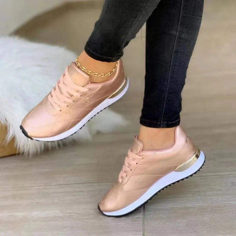 Women's Trainers ⎜ Comfortable Lace - Up Shoes with a Thick Sole and Fashionable Accents for Everyday Wear