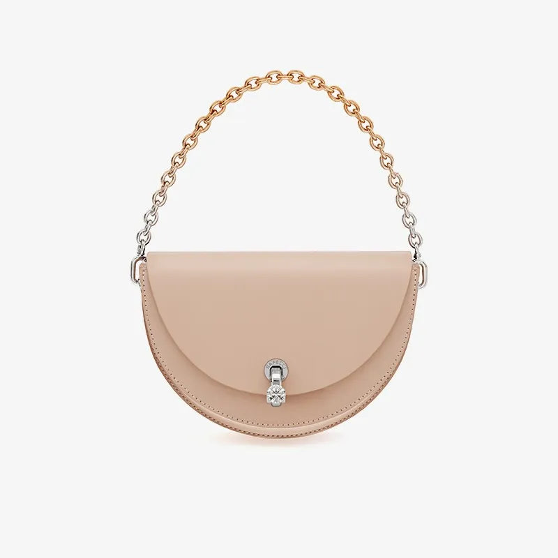 Shoulder Bag for Women ⎜ Stylish Handbag with Diamante Fastening and Chain Strap