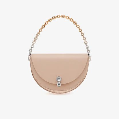 Shoulder Bag for Women ⎜ Stylish Handbag with Diamante Fastening and Chain Strap