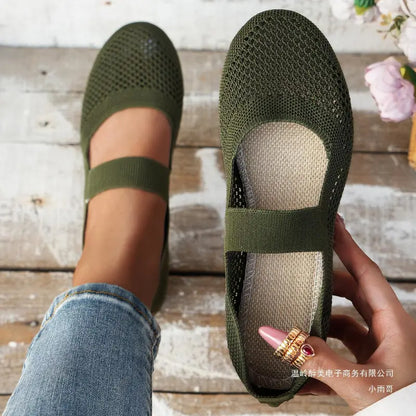 Flat Ballerinas for Women ⎜ Breathable Shoes with Elasticated Strap and Comfortable Feel