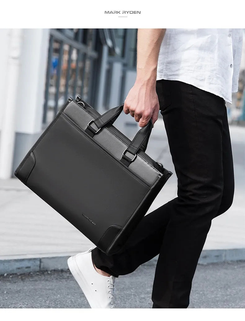 Laptop Bag for Men ⎜ Slim Business Briefcase with Carrying Handles and Padded Laptop Compartment