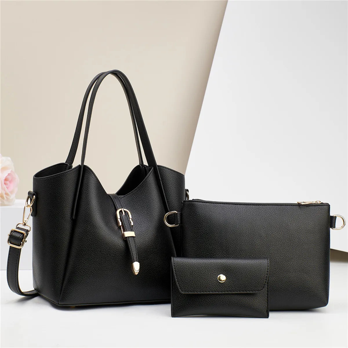 Shoulder Bag for Women ⎜ Three - Piece Set with Large Storage Space and Practical Design