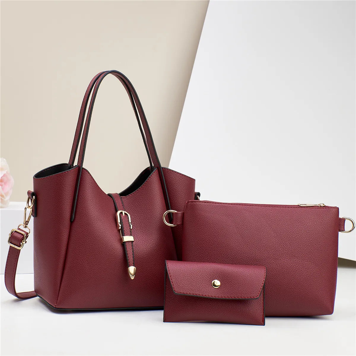 Shoulder Bag for Women ⎜ Three - Piece Set with Large Storage Space and Practical Design