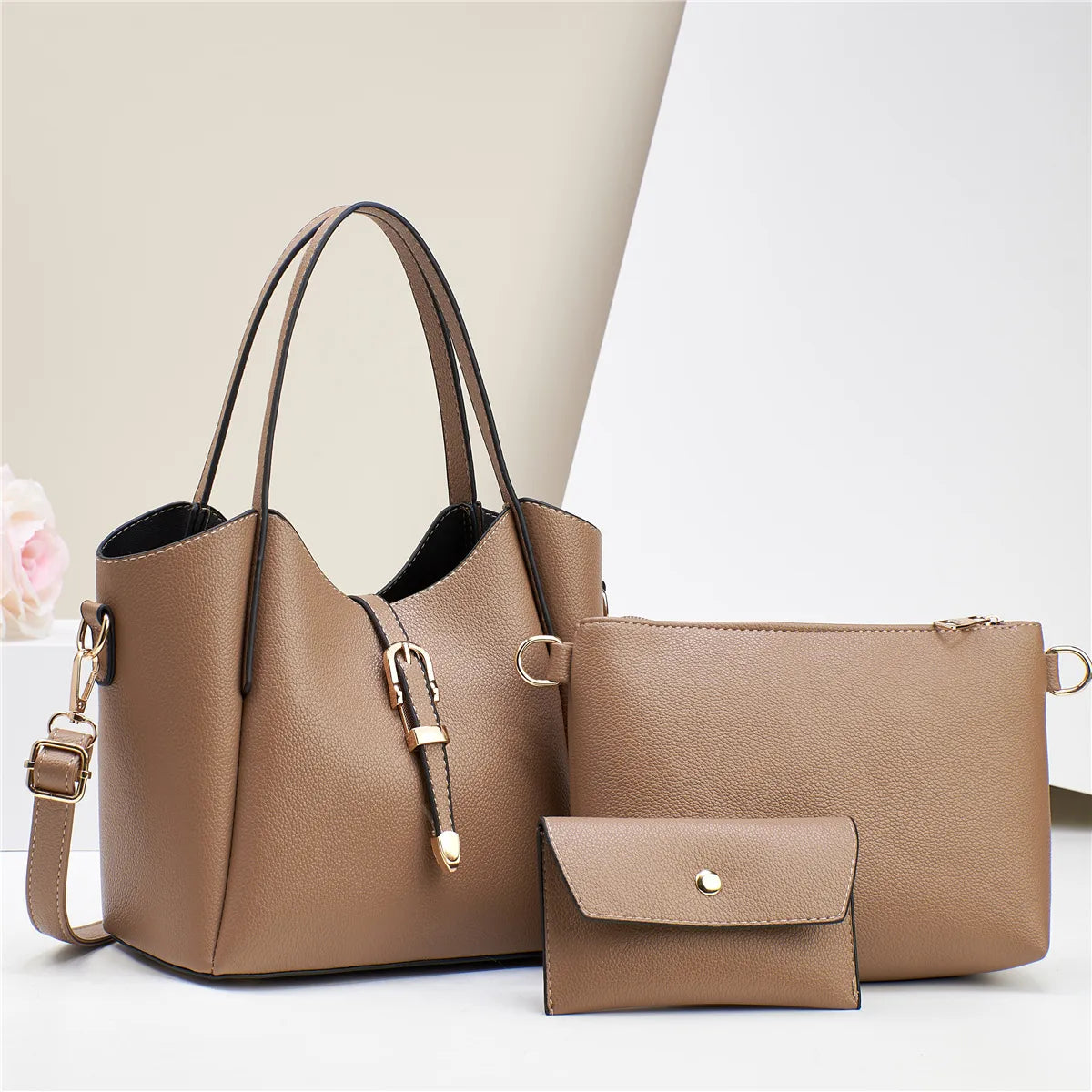 Shoulder Bag for Women ⎜ Three - Piece Set with Large Storage Space and Practical Design