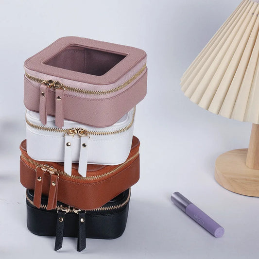 Cosmetics Bag for Women ⎜ Compact Storage with Window and Zip for Cosmetics