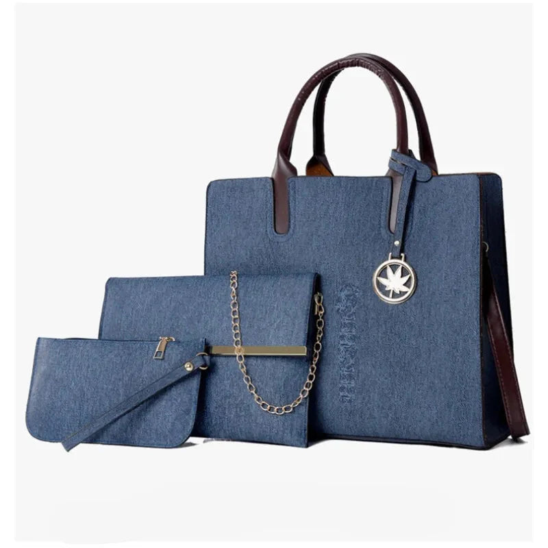 Shoulder Bag for Women ⎜ Three - Piece Set with Spacious Inner Compartment