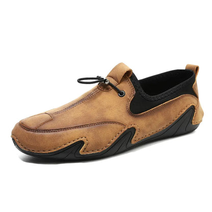 Men's Outdoor Slip - on Shoes ⎜ Comfortable Leather Trekking Shoes for Everyday Wear and Travelling