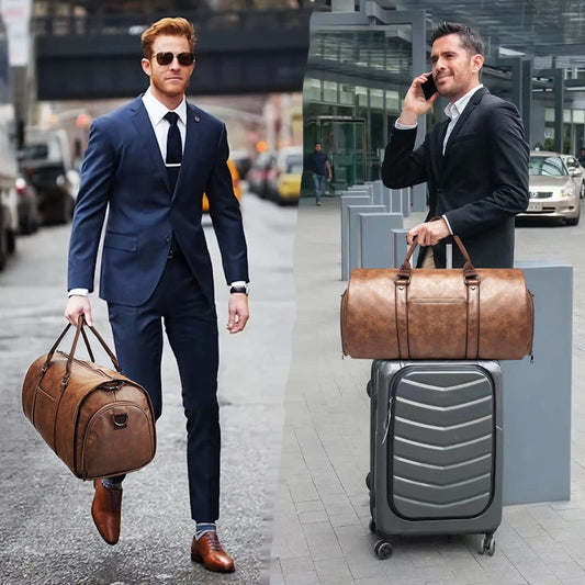 Suit Bag for Men with Shoulder Strap ⎜ Crease - Resistant Travel Bag with Suit Compartment and Large Interior