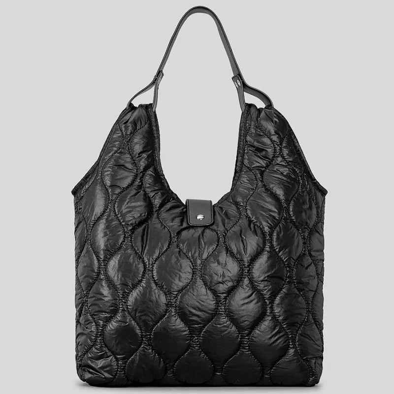 Large Nylon Shopper Bag ⎜ Soft Quilted Look and Plenty of Storage Space for Everyday Use