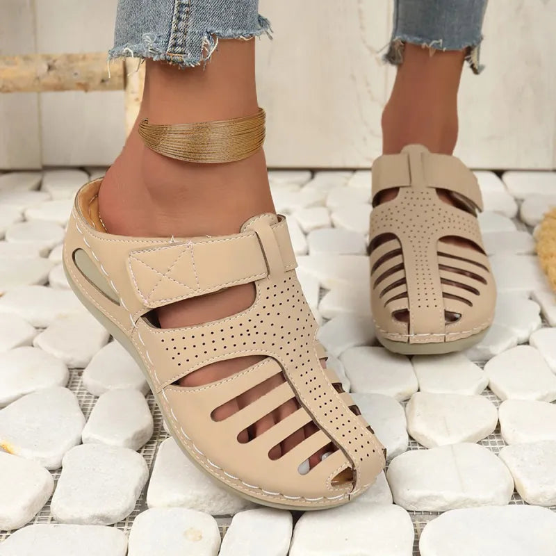 Women's Sandals with Wedge Sole ⎜ Comfortable Summer Shoes with Ventilation and Velcro Fastening for Everyday Wear and Leisure