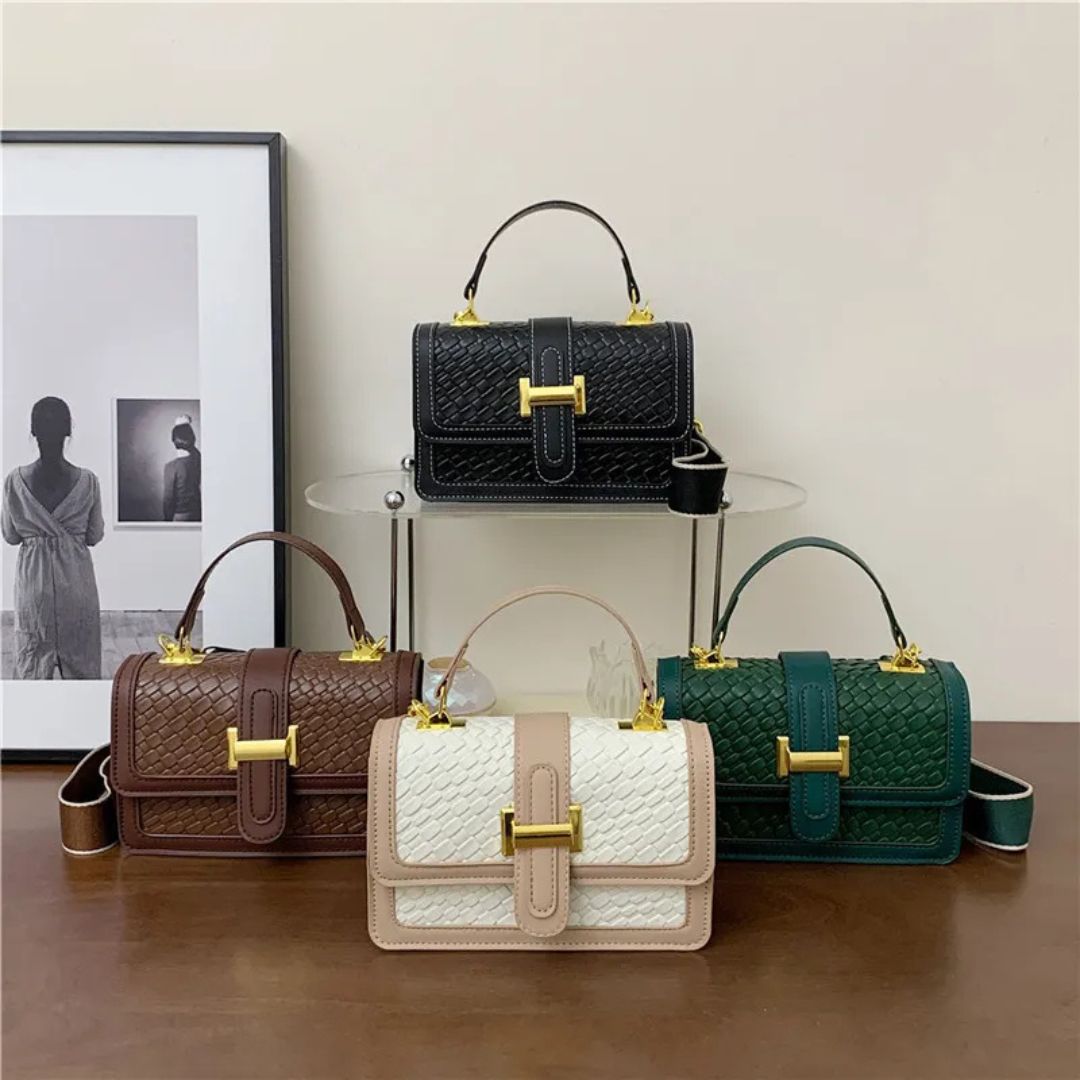 Woven Shoulder Bag for Women ⎜ Small Bag with Braided Design and Practical Fastening