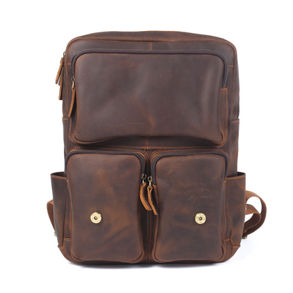 Vintage Leather Backpack for Men ⎜ Robust and Spacious Companion for Everyday Life and Travelling