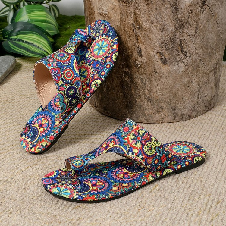 Women's Flip - Flop Sandals ⎜ Comfortable Shoes in a Romantic Style with a Breathable Print Pattern