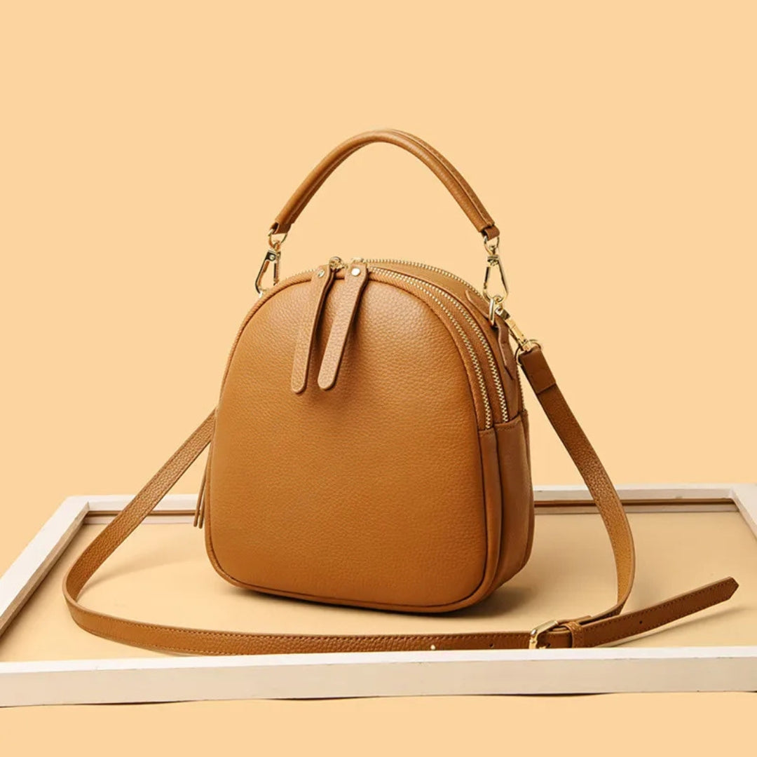 Leather Backpack ⎜ Compact Carrier with Adjustable Straps
