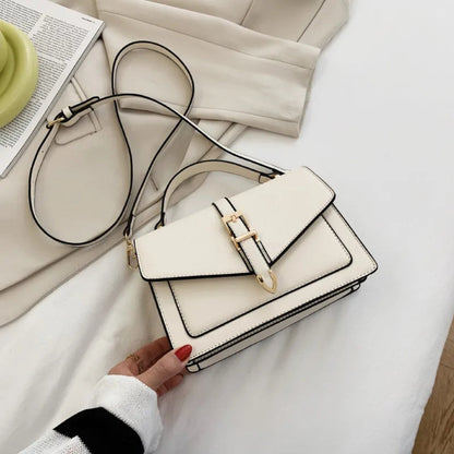 Shoulder Bag for Women ⎜ Elegant Handbag with Golden Buckle and Adjustable Strap