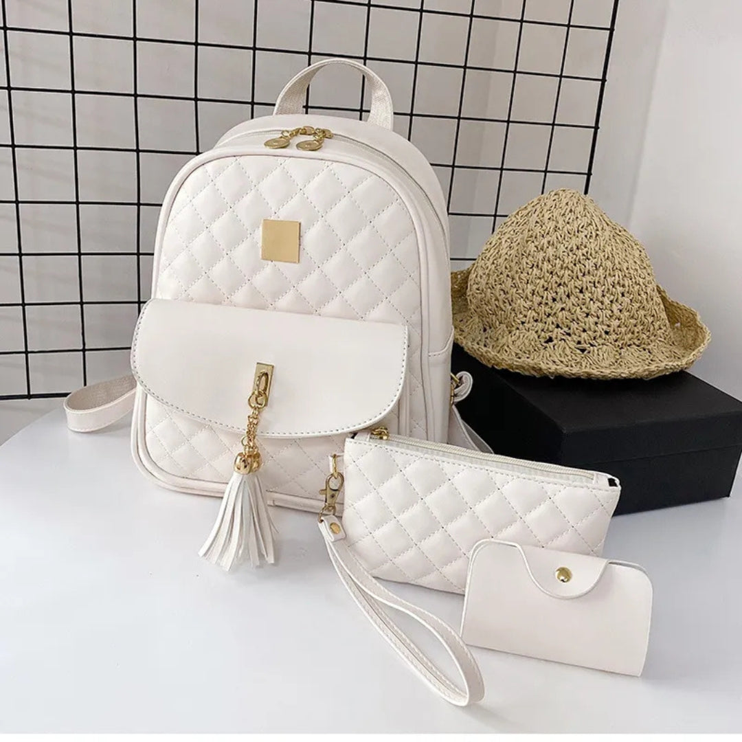 Women's Backpack Set ⎜ Spacious Leisure Backpack with Bag and Practical Compartments